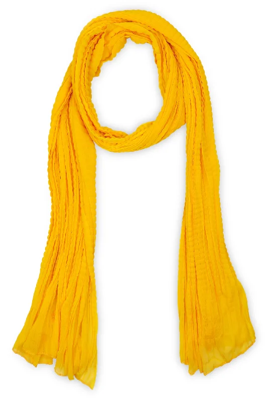 Yellow Crinkle Chiffon Dupatta