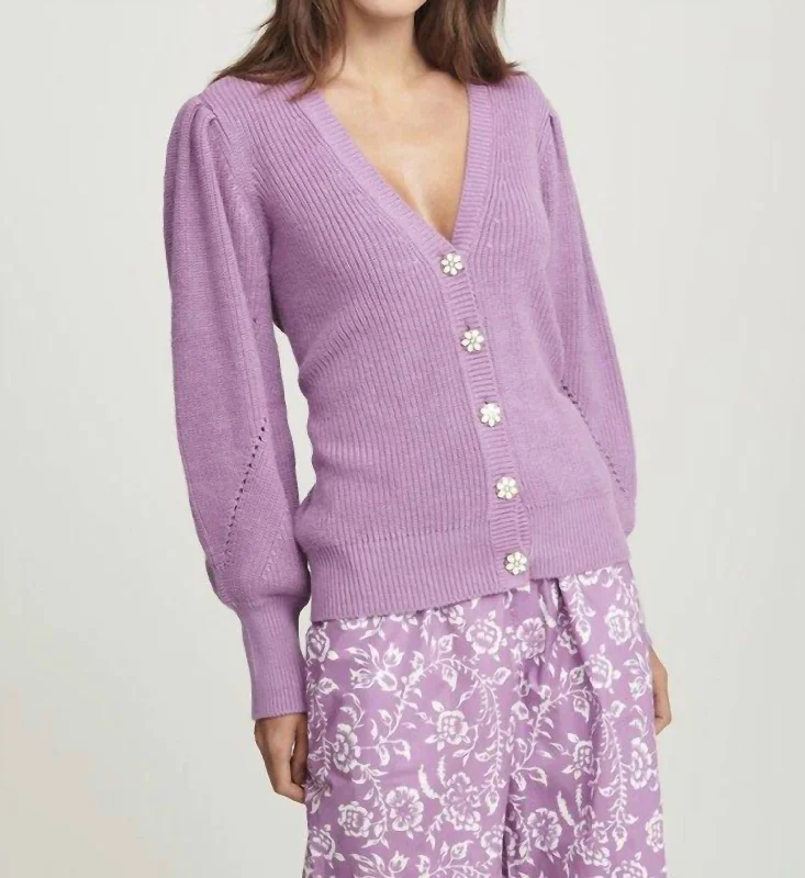 Mandel Cardigan In Lavender