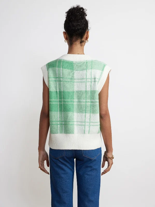 Meadow Green Check Knit Vest