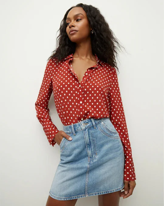 Monique Blouse Brick Red/Ecru