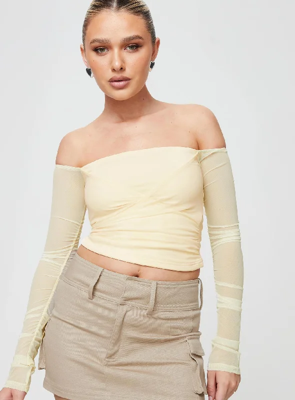 Sallo Off The Shoulder Top Yellow