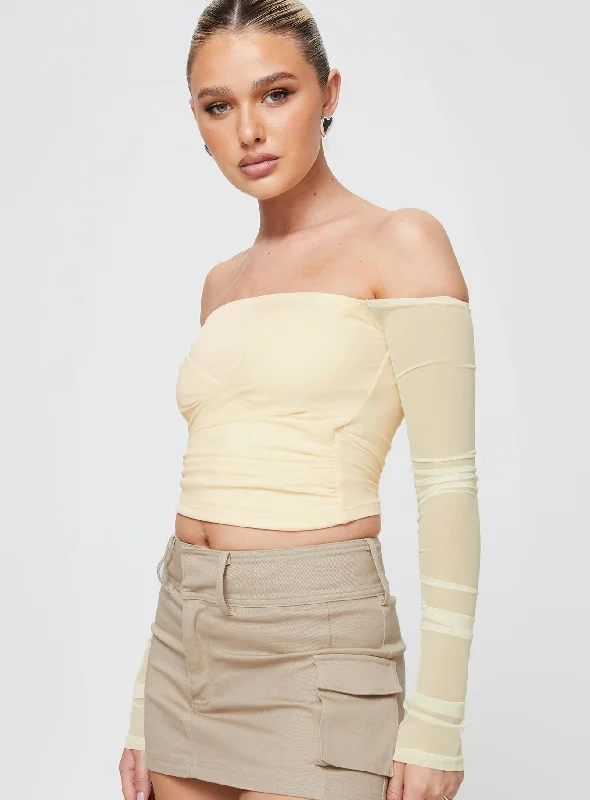 Sallo Off The Shoulder Top Yellow