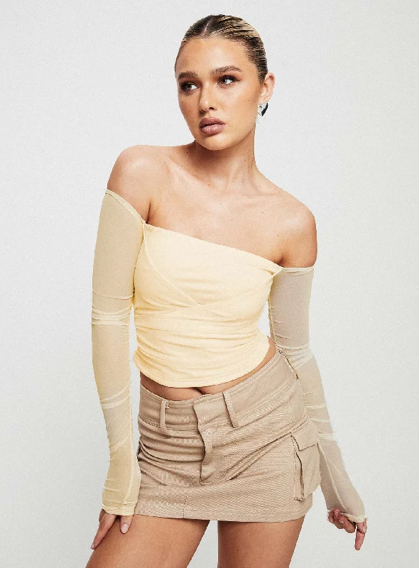 Sallo Off The Shoulder Top Yellow