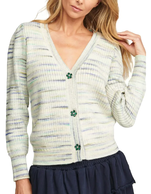 Springer Cardigan In Green/blue/space