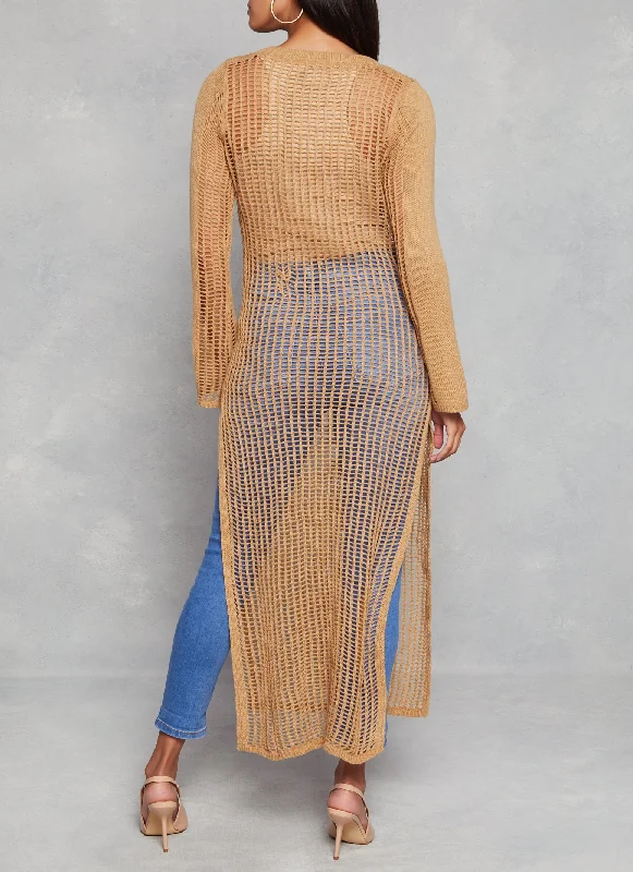 Crochet Side Slit Maxi Top