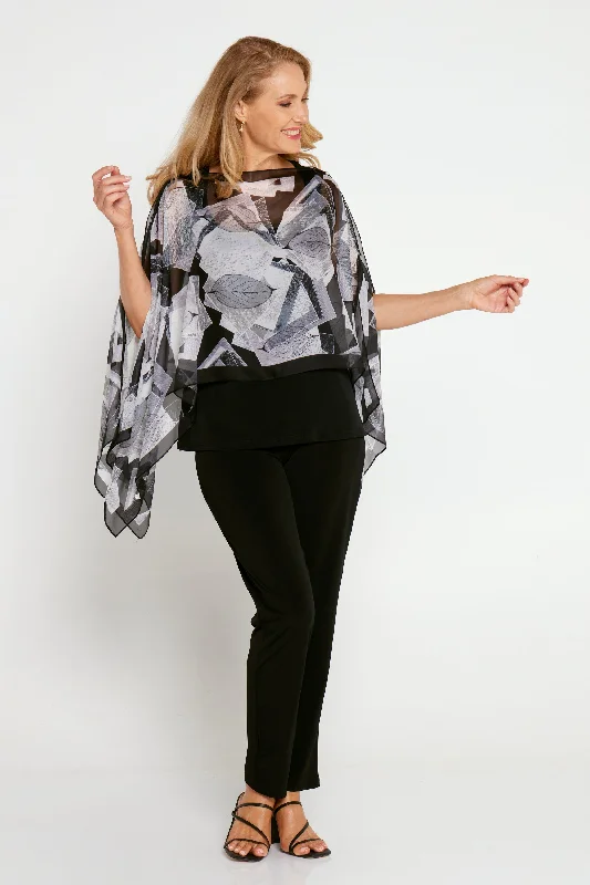 Two Way Chiffon Shawl - Grey