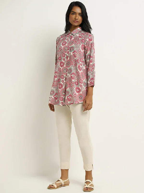 Utsa Pink Floral Printed Tunic