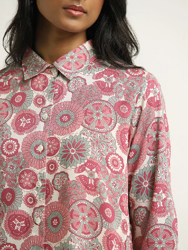 Utsa Pink Floral Printed Tunic