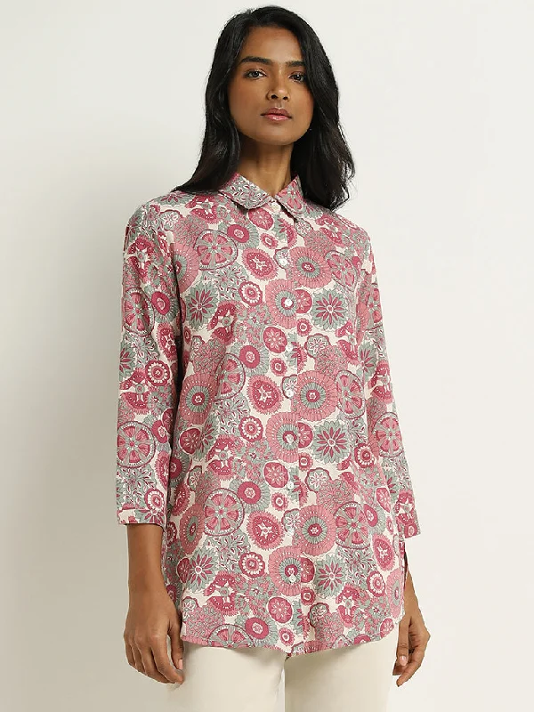 Utsa Pink Floral Printed Tunic