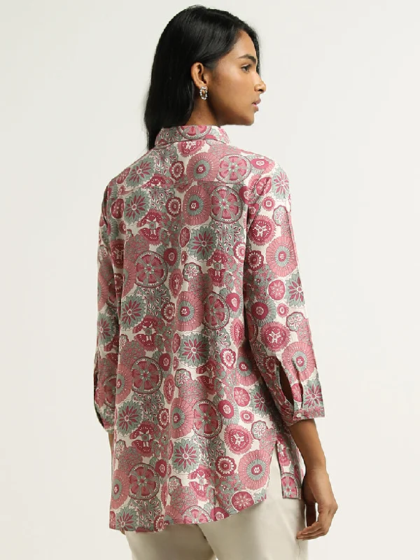 Utsa Pink Floral Printed Tunic