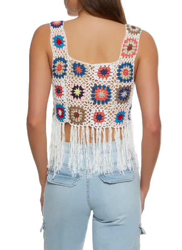 Crochet Fringe Hem Tank Top