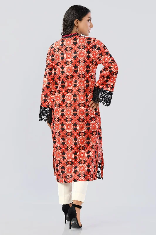 Orange Printed Kurti