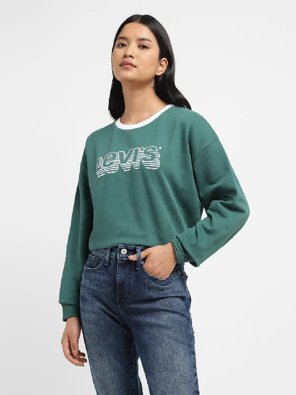 Womens Printed Crew Neck Sweatshirts