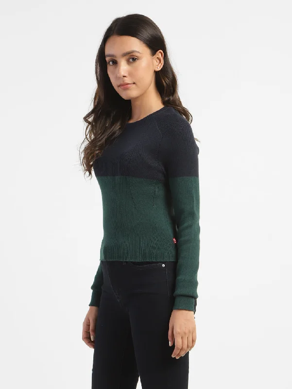 Women's Colorblock Crew Neck Sweater