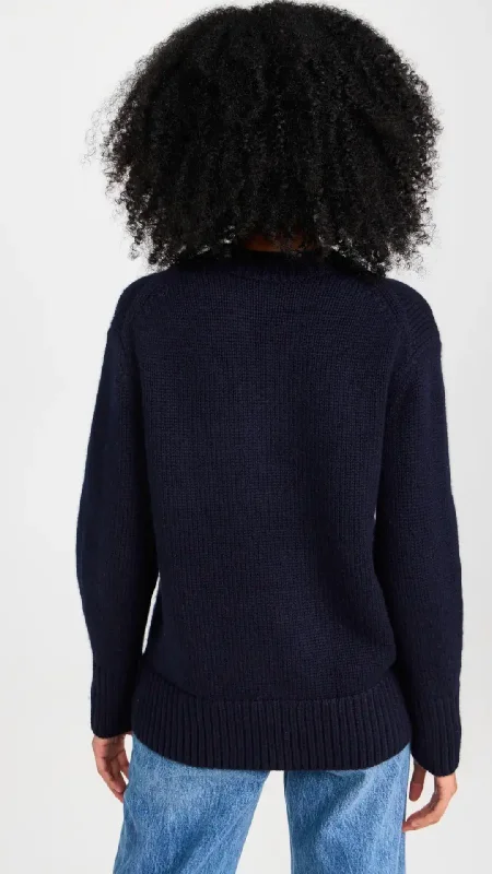 WOOL AND CASHMERE BOYFRIEND CREW - COASTAL - FINAL SALE