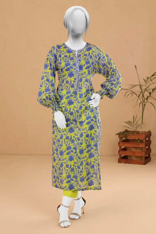 Light Green Printed Unstitched Kurti