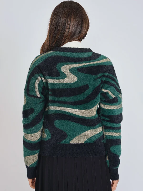 Yal Mohair Abstract Cardigan