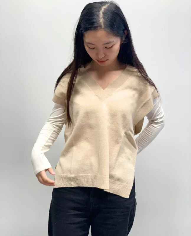 Absolut Cashmere Dalila Sand Sweater Vest Knit