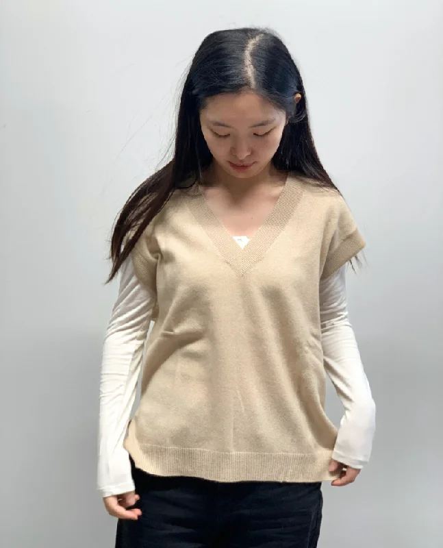 Absolut Cashmere Dalila Sand Sweater Vest Knit