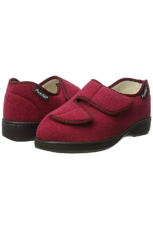 Adjustable Slippers for Women - Burgundy | Lacy | Adaptive Shoes by Ovidis