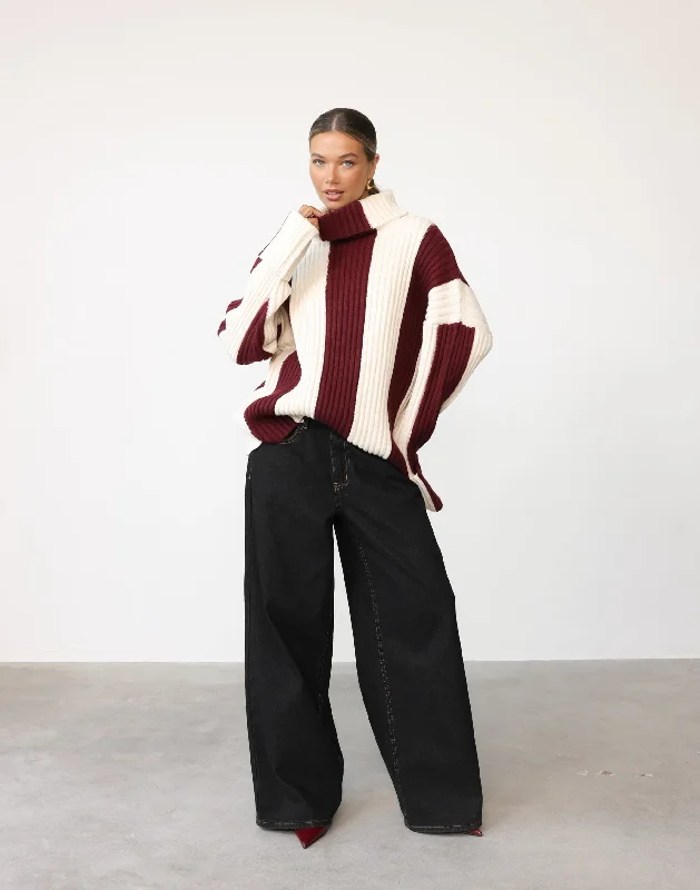 Amberly Jumper (Cherry/Latte Stripe)