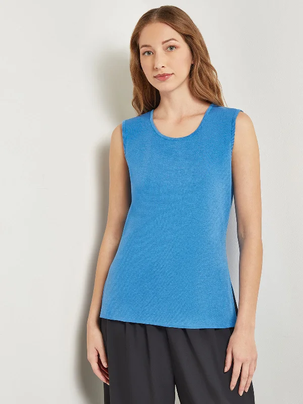 Classic Knit Tank Top, Adriatic Blue