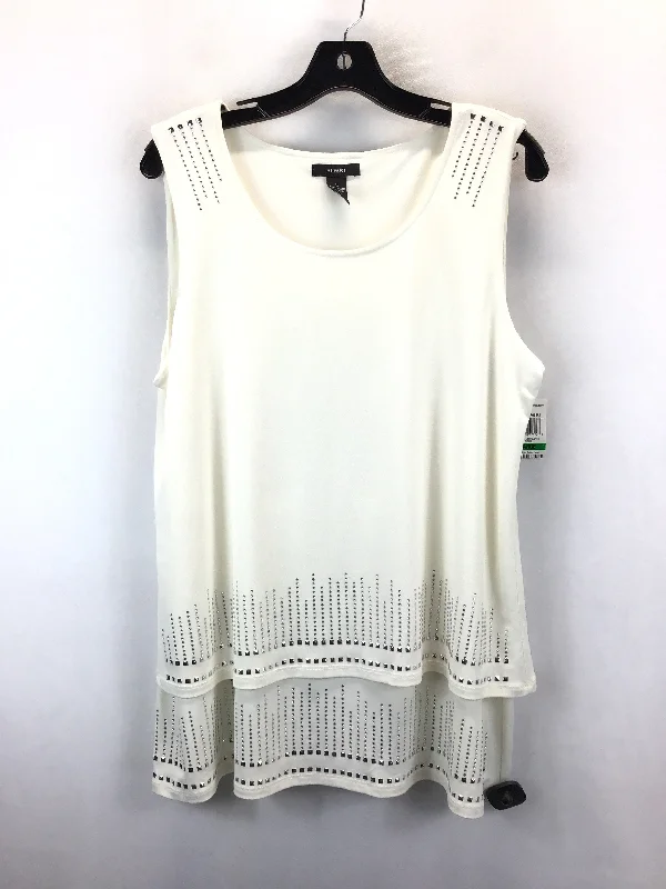 Cream & Silver Top Sleeveless Alfani, Size L