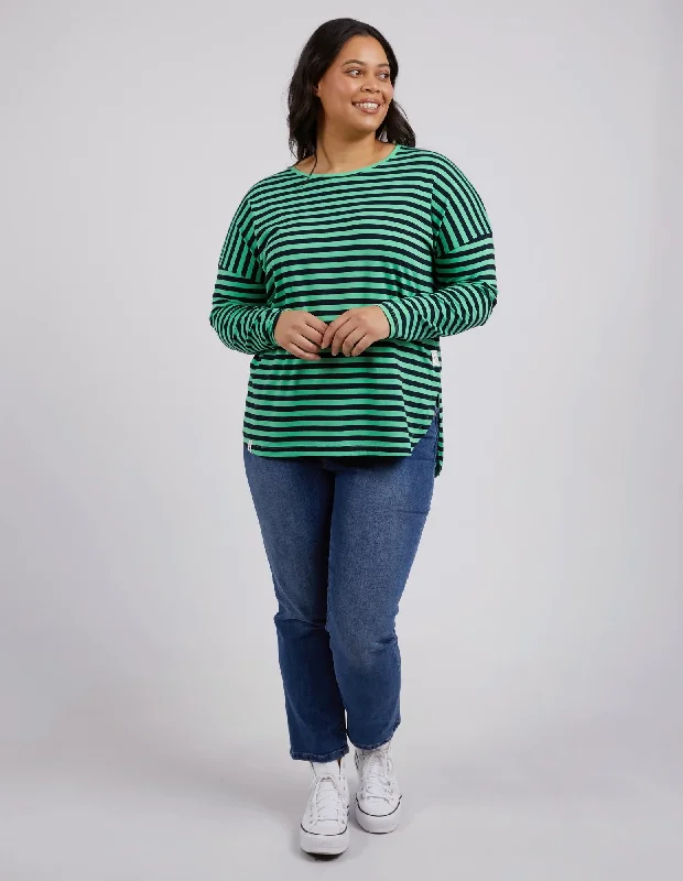 Elm Lauren L/S Stripe Tee Meadow Navy Stripe