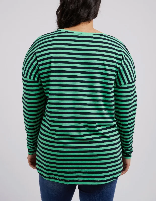 Elm Lauren L/S Stripe Tee Meadow Navy Stripe