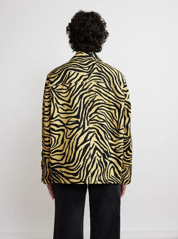 Frankie Yellow Zebra Print Cotton Twill Jacket