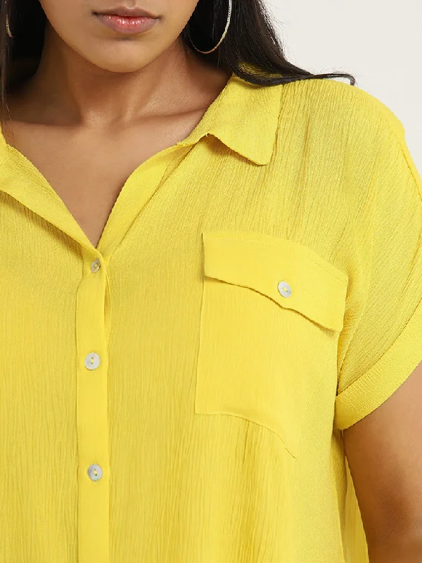 Gia Yellow Crinkled Shirt