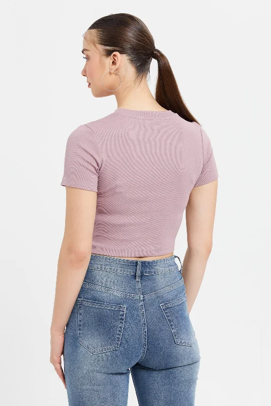 Woman Lilac Crop Top