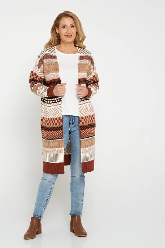 Livia Cardigan - Rust Aztec