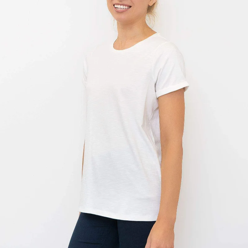 M&Co White Short Sleeve Crew Neck Cotton Jersey Essential Tops