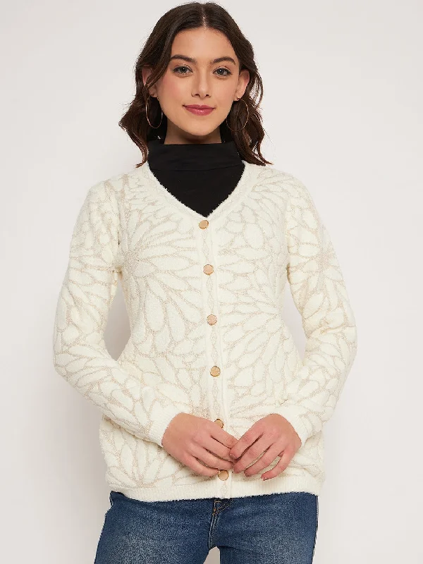 Madame Offwhite V-Neck Cardigan