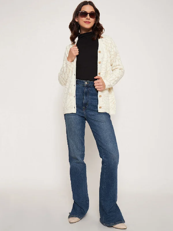 Madame Offwhite V-Neck Cardigan