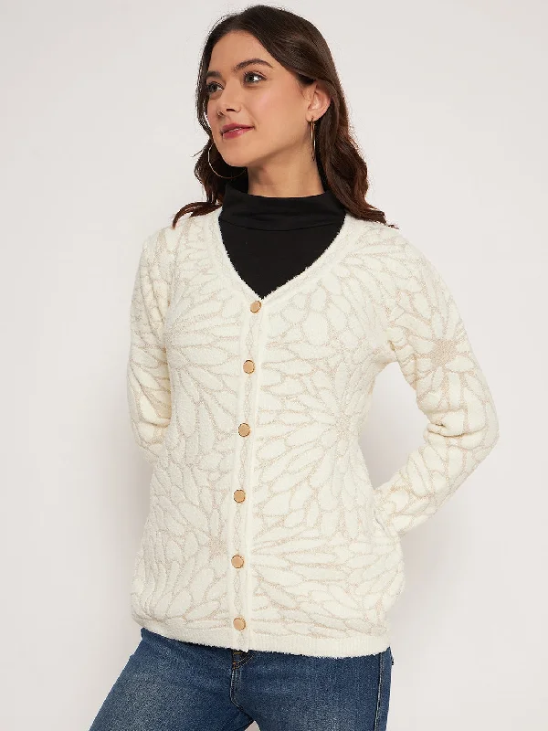 Madame Offwhite V-Neck Cardigan