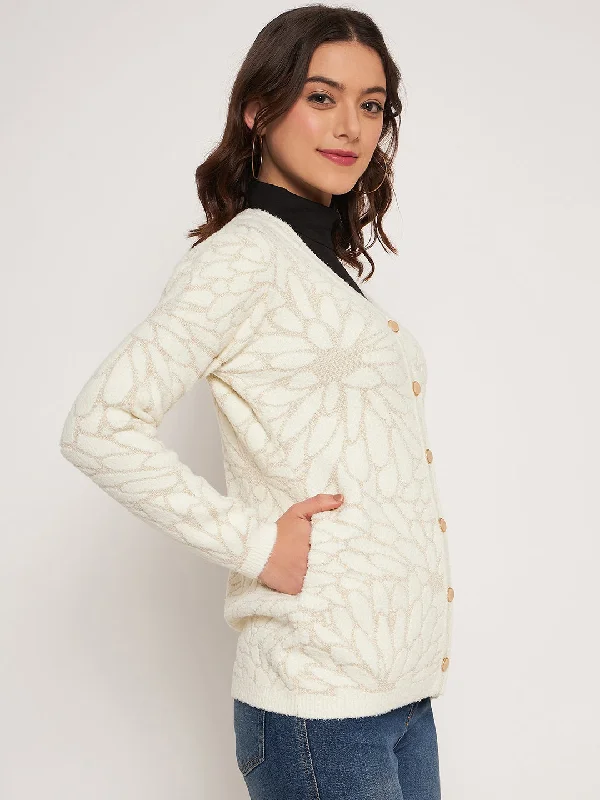 Madame Offwhite V-Neck Cardigan