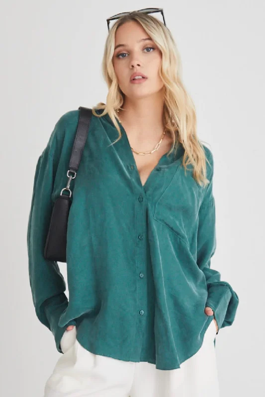 Montana Forest Cupro Oversized Shirt