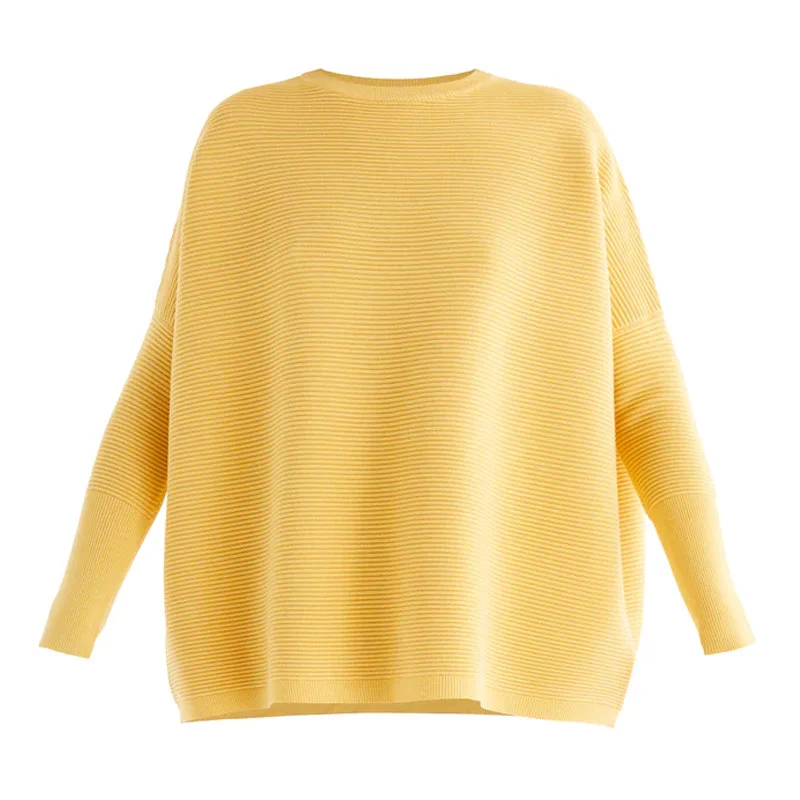 Paisie Oversized Ribbed Jumper Yellow