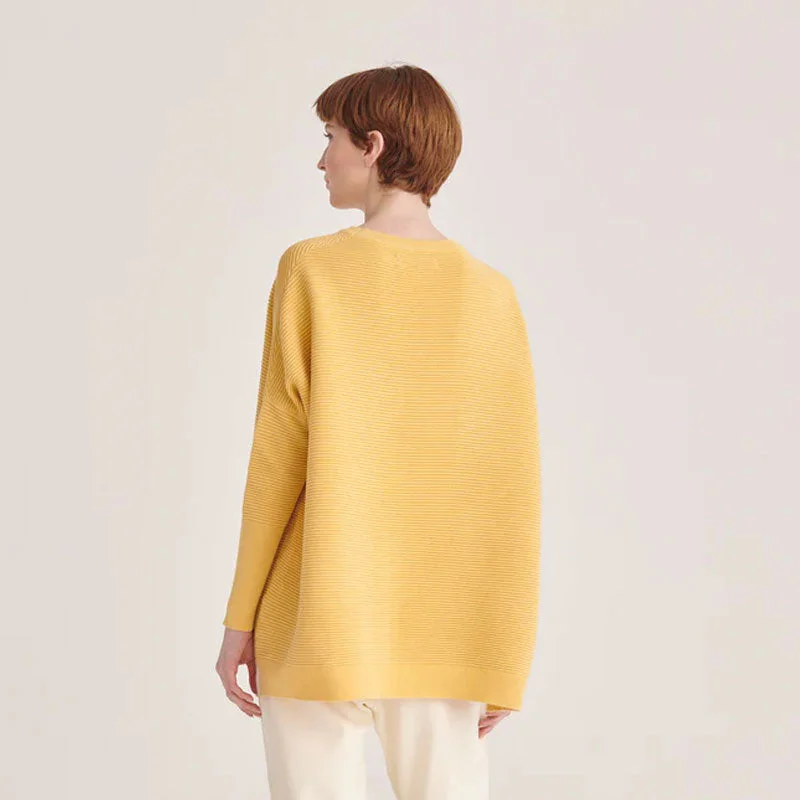 Paisie Oversized Ribbed Jumper Yellow