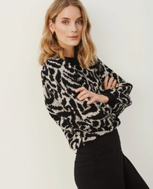 Part Two Cilke Black Leopard Knit