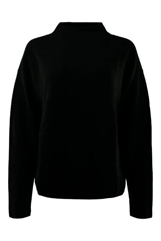 Repeat Cashmere Wool Cashmere Mock Neck Sweater in Charcoal