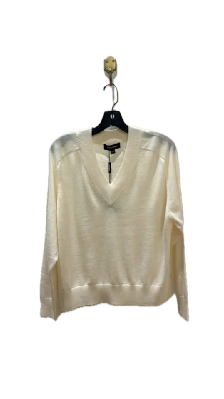 Repeat Cashmere Wool V-neck Sweater in Cream