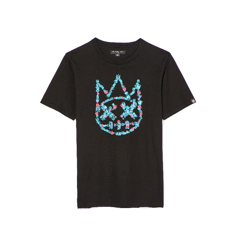 SHORT SLEEVE CREW NECK TEE  ""MULTI SHIMUCHAN"" IN BLACK