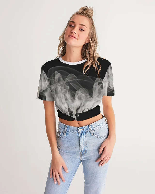 Smoking the highest Women's Twist-Front Cropped Tee