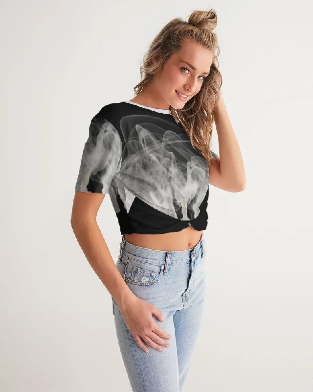 Smoking the highest Women's Twist-Front Cropped Tee