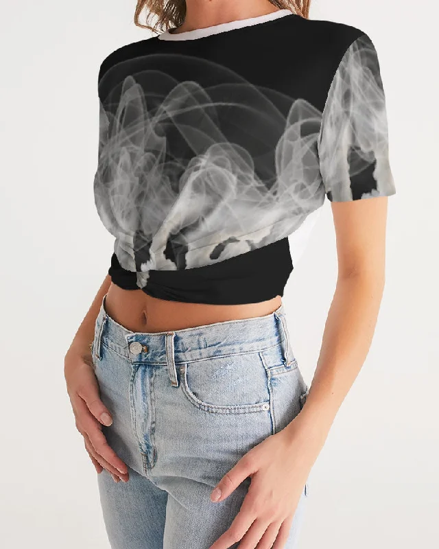 Smoking the highest Women's Twist-Front Cropped Tee