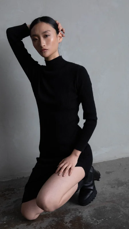 Sparrow Knit Dress - Midnight Black