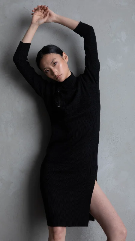 Sparrow Knit Dress - Midnight Black